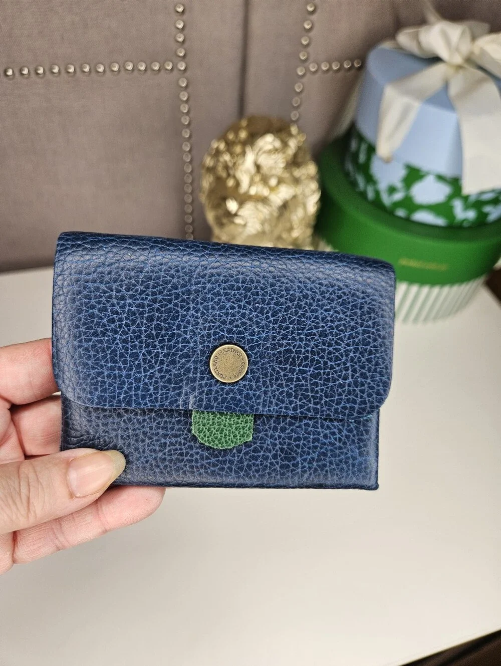 Portland Leather Goods Caspian Blue Euro Wallet